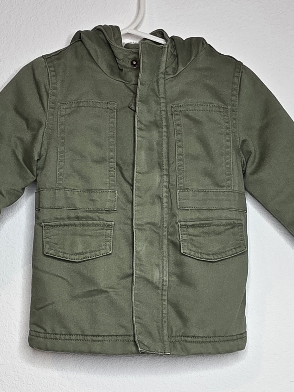 Cat & Jack Olive Green Hooded Puffer Jacket